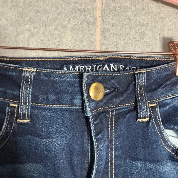 American Eagle Outfitters Women Jeans Dark Wash Skinny Fit Stretch Denim Size 4 - Picture 4 of 10